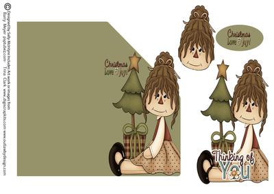 Christmas Love and Joy Thinking of You Over the Top Print Cu