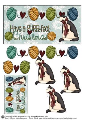 Have a Purrfect Christmas 3D and Topper