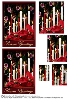 Candlelights at the Christmas Table Seasons Greetings