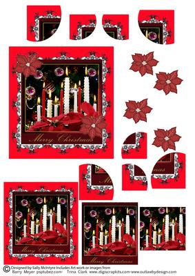 2 Card Corner Stacker and Pyramid Candles for Christmas Eve