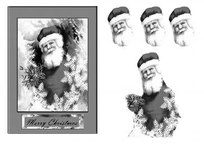 Old Fashioned Santa Step by Step Black and White