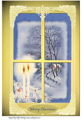 A4 Thru My Window in the Snow Print Any Size to Suit Merry