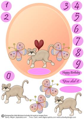 Love Your Cat Numbers 1-10 Happy Birthday You Did It and Bl