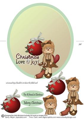 Christmas Love and Joy Over the Top Wobble Card to a Friend