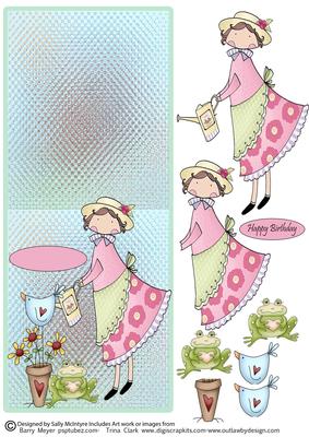 Pretty Polly in the Garden Happy Birthday and Blank for Your