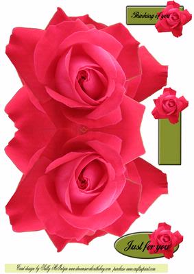 Beautiful Rose Shaped Card Thinking of You Just for You