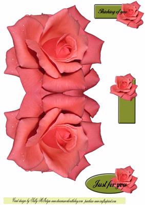 Beautiful Pink Rose Shaped Card Thinking of You Just for You