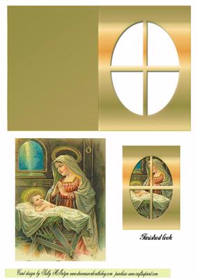 Mary in the Manger Window Card2