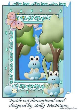 Inside Out Card Little Boy Blue Birthday or New Baby