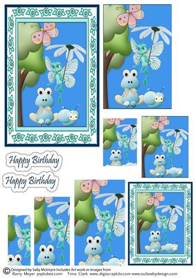 2 Card Happy Birthday Pyramid Fantasy