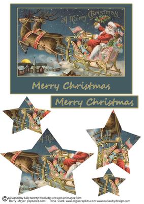 Merry Christmas Star Shaped Pyramid