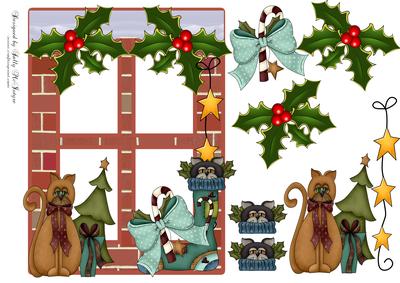 Its a Cats Christmas Window