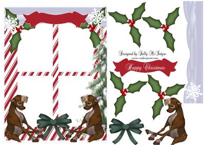 Candy Stripe Window with Reindeer