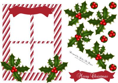 Candy Stripe Window. with 3D Holly