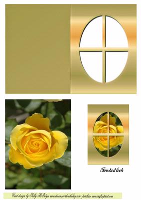 Yellow Rose Window Card