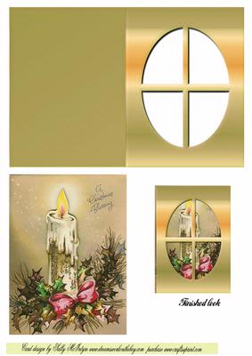 Xmas Candle Window Card