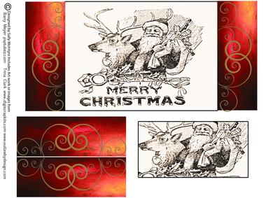 Santas Merry Christmas Gatefold and Sectional Pyramid