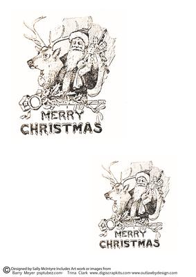 Digital Stamp Santa Merry Christmas