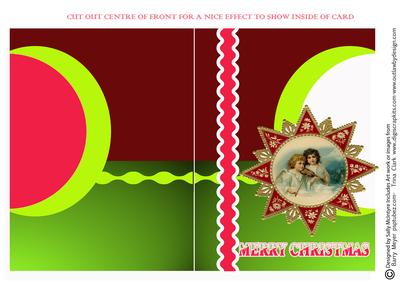 Modern Christmas Card Cut Away Front for a Nice Effect Showi