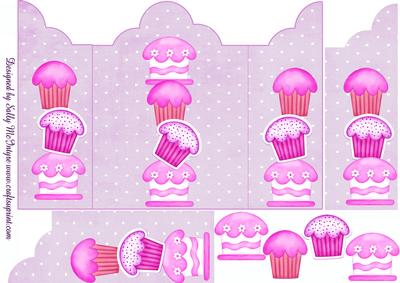 Cup Cake Gate Fold with 3D Lilac
