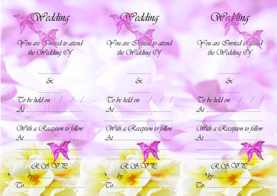Wedding Frangipanni.and Purple Butterflies