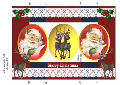 Christmas Reindeer Folded Tri Shutter Card