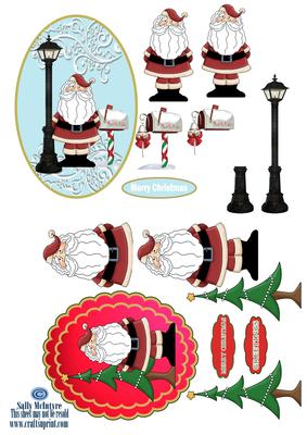 All About Santa C6 Card Size 2 Card Sheet