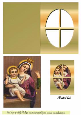 Vintage Mother and Child Window Card