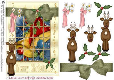 Leave in or Cut Out Window Card Bells of Christmas