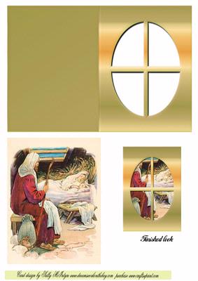 In a Manger Window Card