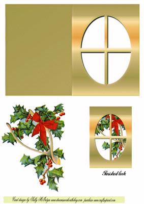 Holly Window Card