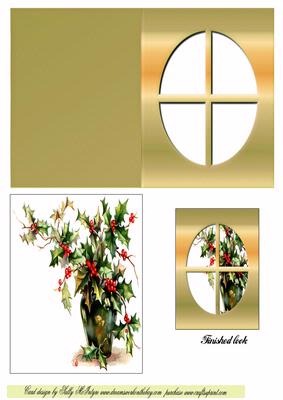 Holly Bowl Window Card