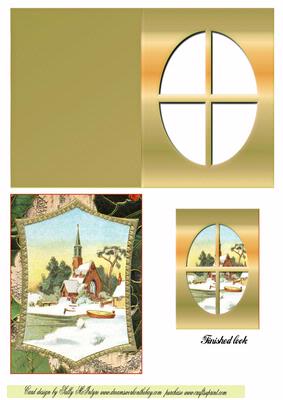 Vintage Snow Time Scene Window Card