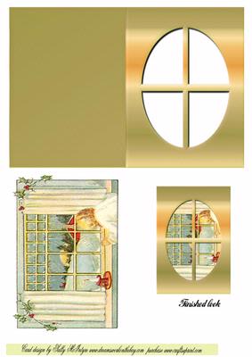 Vintage Landscape Scene Window Card