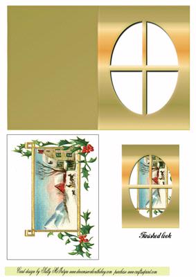 Vintage Snow Scene Window Card