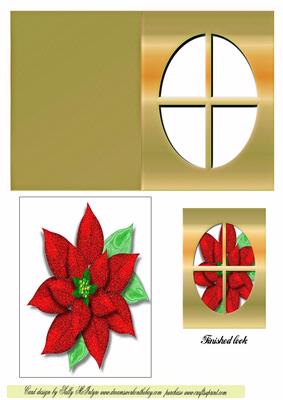 Poinsettia Window Card