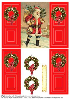 Santa Thru the Red Door Gate Fold