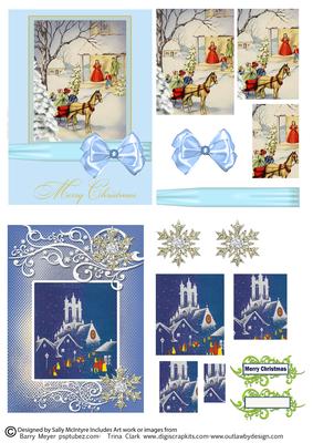 Vintage Christmas C6 2 Card Sheet