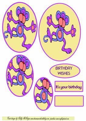 Its Your Birthday Monkey Great for a Cut Kids Card , Quick and Easy