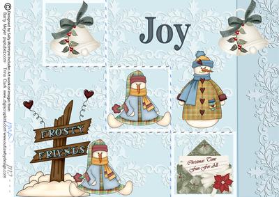 Frosty Friends Christmas 3 Up Folded Card 2 Cuts and 2 Folds
