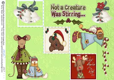 Not a Creature Was Stirring Not Even a Mouse 3 Up Folded Car