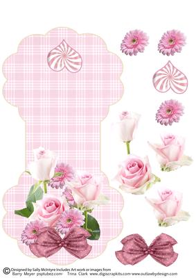 All About Pink and Pretty 3D Wobble Card for a Lady