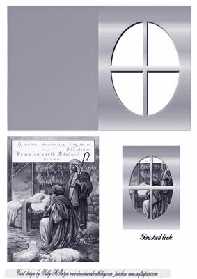 Peace on Earth Window Card in Blue