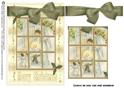 Angel with the Baby Jesus Leave in or Cut Out Window