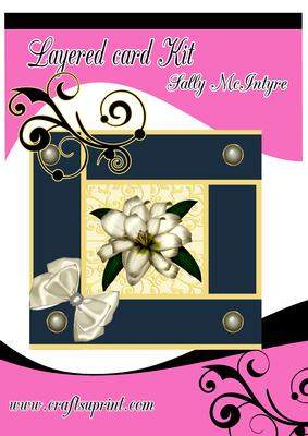 Layered Kit with 3D Flowers and Ribbon