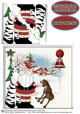 Even Santa Has a Sense of Humour Merry Christmas. Corner She