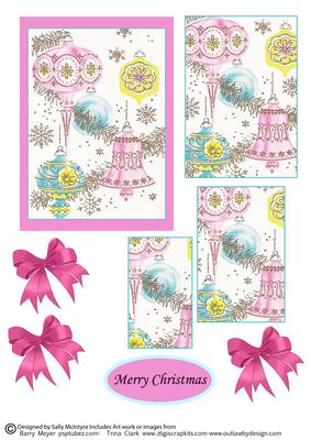 Christmas Baubles in Pink