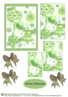 Christmas Baubles in Green