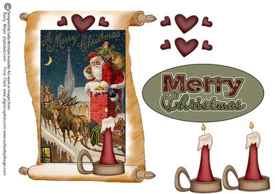 Santa Scroll Merry Christmas