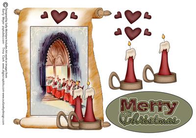 Carolling to the Altar Merry Christmas Scroll